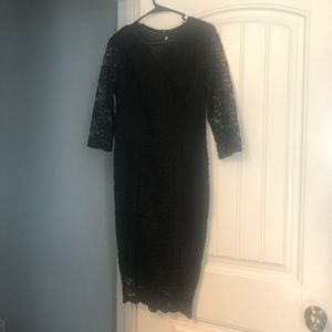 Boutique black lace fitted dress size M